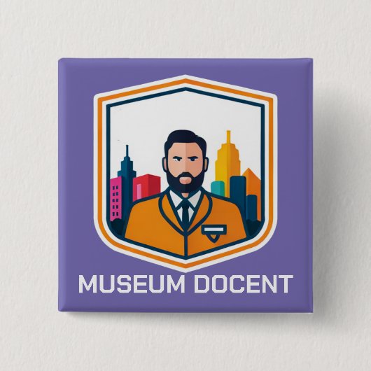 Badge Carré 5 Cm Bouton du document du musée (Devant)
