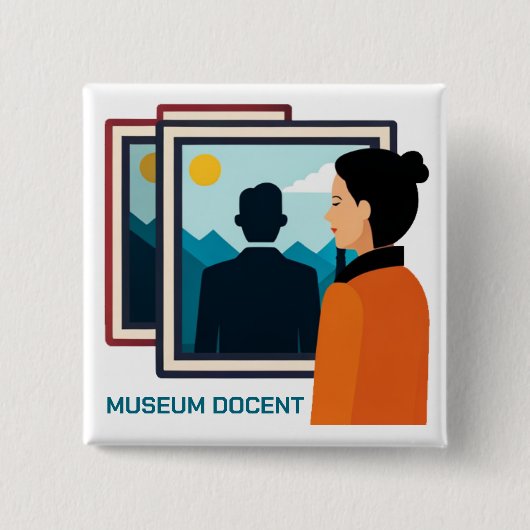 Badge Carré 5 Cm Bouton du document du musée (Devant)