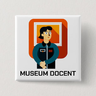 Badge Carré 5 Cm Bouton du document du musée