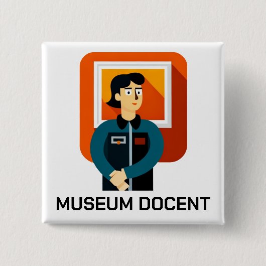 Badge Carré 5 Cm Bouton du document du musée (Devant)