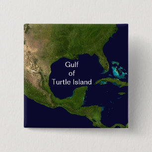 Badge Carré 5 Cm Bouton du golfe de Turtle Island