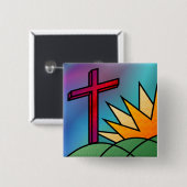 Badge Carré 5 Cm Bouton du matin de Pâques (Devant & derrière)