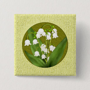 Badge Carré 5 Cm Bouton du muguet