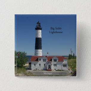 Badge Carré 5 Cm Bouton du phare de Big Sable
