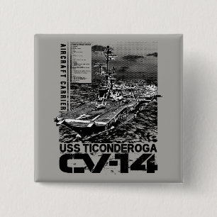 Badge Carré 5 Cm Bouton du porte-avions Ticondéroga