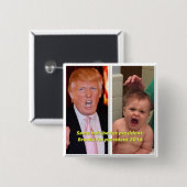 Badge Carré 5 Cm Bouton du président 2016 (Devant & derrière)