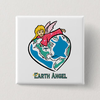 Badge Carré 5 Cm Bouton : "Earth Angel"