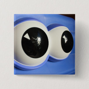 Badge Carré 5 Cm Bouton Écarquillé-Eyed