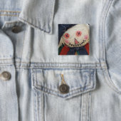 Badge Carré 5 Cm Bouton Écarteur (En situation)