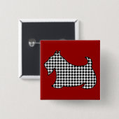 Badge Carré 5 Cm Bouton écossais Terrier Pin (Devant & derrière)