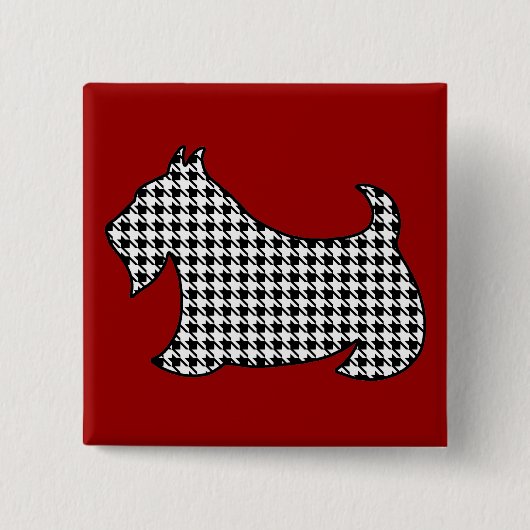 Badge Carré 5 Cm Bouton écossais Terrier Pin (Devant)
