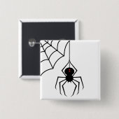 Badge Carré 5 Cm Bouton effrayant d'araignée (Devant & derrière)