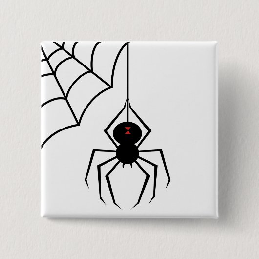 Badge Carré 5 Cm Bouton effrayant d'araignée (Devant)