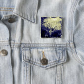 Badge Carré 5 Cm Bouton éffrayant de l'arbre 3 (En situation)