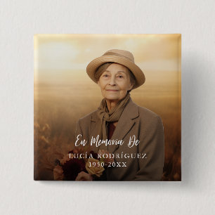 Badge Carré 5 Cm Bouton Em Memoria de Spanish Funeral Tribute