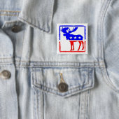 Badge Carré 5 Cm Bouton embouti d'orignaux (En situation)