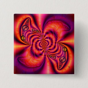 Badge Carré 5 Cm Bouton en spirale cellulaire