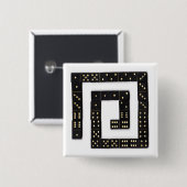 Badge Carré 5 Cm Bouton en spirale de domino (Devant & derrière)