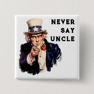Badge Carré 5 Cm Bouton épinglé Oncle Sam des États-Unis