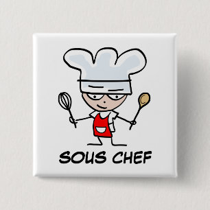Badge Carré 5 Cm Bouton épinglé pour sous-chef