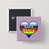 Badge Carré 5 Cm Bouton Espace sécurisé (Devant & derrière)