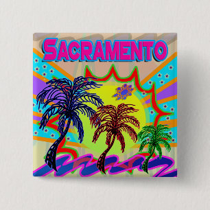 Badge Carré 5 Cm Bouton éternel de Sacramento