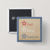 Badge Carré 5 Cm Bouton Étoiles simples et chic (Devant & derrière)