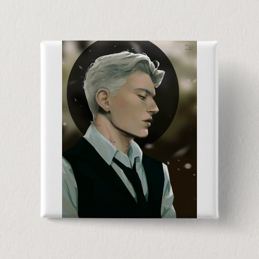 Badge Carré 5 Cm Bouton Everett (Devant)