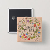 Badge Carré 5 Cm Bouton Exercice Patience (Devant & derrière)