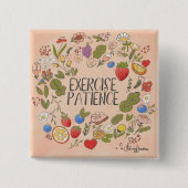 Badge Carré 5 Cm Bouton Exercice Patience (Devant)