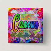 Badge Carré 5 Cm Bouton Express de Cancun Vista (Devant)
