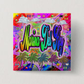 Badge Carré 5 Cm Bouton Express Marina Del Rey Vista (Devant)