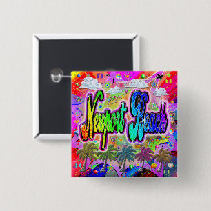 Badge Carré 5 Cm Bouton Express Newport Beach Vista