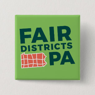 Badge Carré 5 Cm Bouton Fair Districts PA 2 "