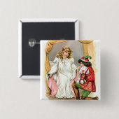 Badge Carré 5 Cm Bouton Fairytale (Devant & derrière)