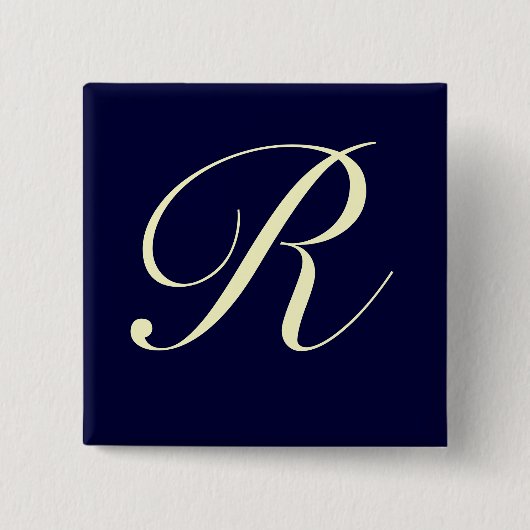 Badge Carré 5 Cm Bouton fait sur commande de monogramme (Devant)