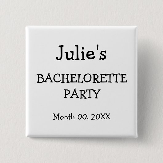 Badge Carré 5 Cm Bouton fait sur commande de partie de Bachelorette (Devant)