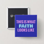 Badge Carré 5 Cm Bouton Faith™ (Devant & derrière)