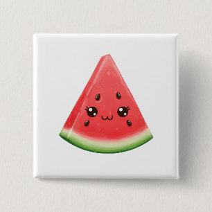 Badge Carré 5 Cm Bouton fantaisie Pastèque pour cadeau de fruit d'é