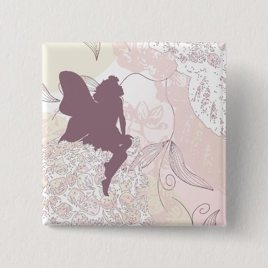 Badge Carré 5 Cm Bouton féerique (Devant)