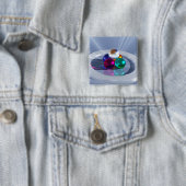 Badge Carré 5 Cm Bouton Feu de cintrage (En situation)