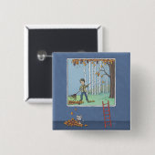 Badge Carré 5 Cm Bouton feuille de ratissage (Devant & derrière)