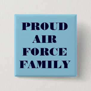 Badge Carré 5 Cm Bouton Fière de la famille de la Force aérienne