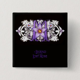 Badge Carré 5 Cm Bouton Fleur Imaginaire Morgana