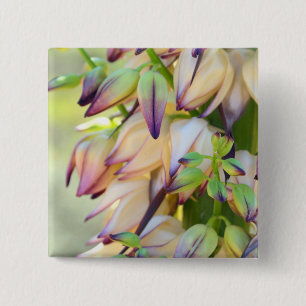 Badge Carré 5 Cm bouton fleurs yucca