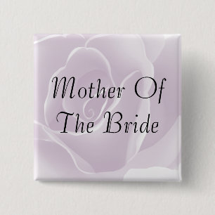 Badge Carré 5 Cm Bouton floral frais du rose sensible MOTB