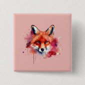 Badge Carré 5 Cm Bouton Fox (Devant)