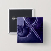 Badge Carré 5 Cm Bouton fractal (Devant & derrière)