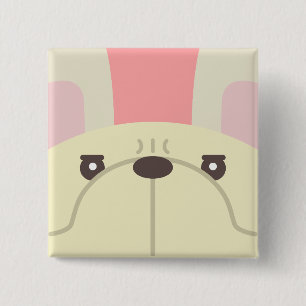 Badge Carré 5 Cm Bouton français Bulldog