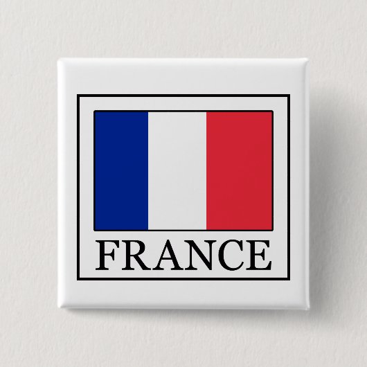 Badge Carré 5 Cm Bouton France (Devant)